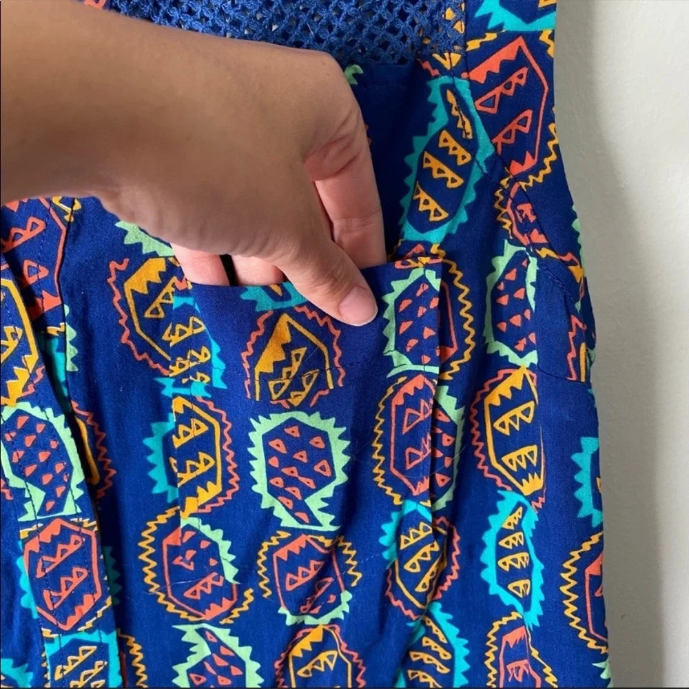 Plenty by Tracy Reese Blue Printed Sleeveless Top - Picture 4 of 7